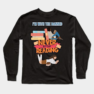 I'm with the banned Sweatshirt, Books, Teacher Librarian Long Sleeve T-Shirt